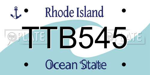 TTB545 Rhode Island License Plate