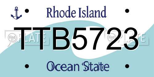 TTB5723 Rhode Island License Plate