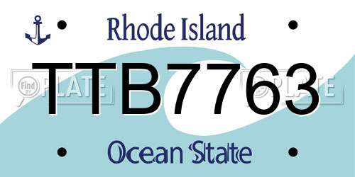 TTB7763 Rhode Island License Plate