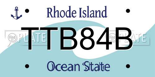 TTB84B Rhode Island License Plate