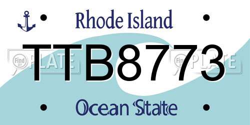 TTB8773 Rhode Island License Plate