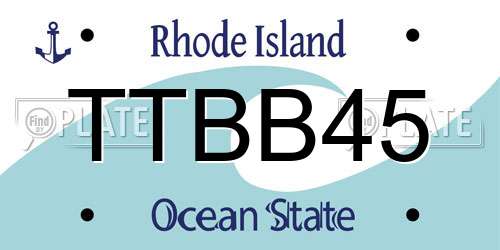 TTBB45 Rhode Island License Plate