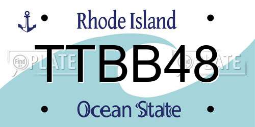 TTBB48 Rhode Island License Plate