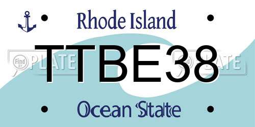 TTBE38 Rhode Island License Plate