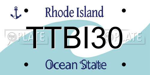 TTBI30 Rhode Island License Plate