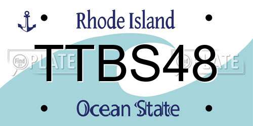 TTBS48 Rhode Island License Plate
