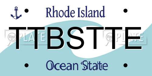 TTBSTTE Rhode Island License Plate