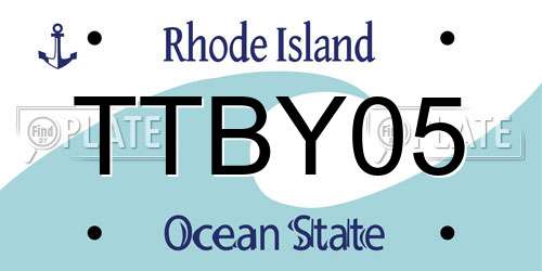 TTBY05 Rhode Island License Plate