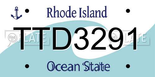 TTD3291 Rhode Island License Plate