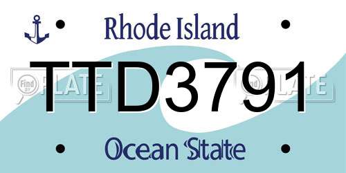 TTD3791 Rhode Island License Plate