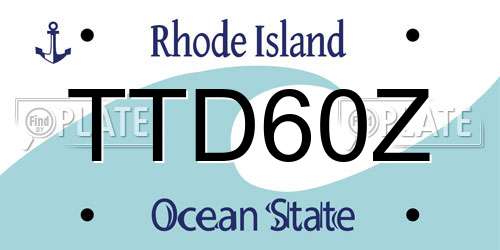 TTD60Z Rhode Island License Plate