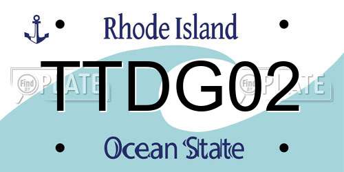 TTDG02 Rhode Island License Plate