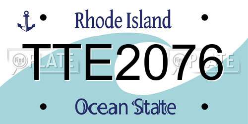 TTE2076 Rhode Island License Plate