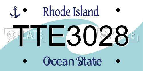 TTE3028 Rhode Island License Plate