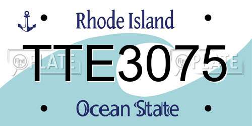 TTE3075 Rhode Island License Plate