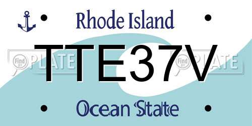 TTE37V Rhode Island License Plate