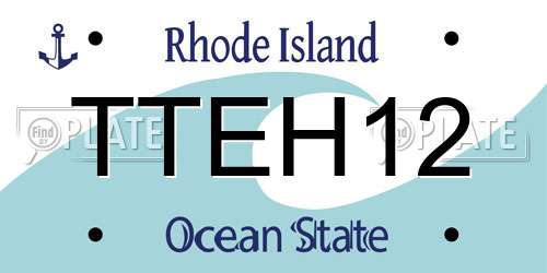 TTEH12 Rhode Island License Plate