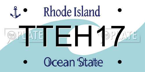 TTEH17 Rhode Island License Plate