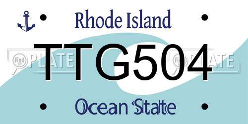 TTG504 Rhode Island License Plate