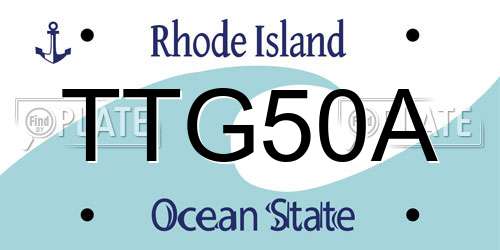 TTG50A Rhode Island License Plate