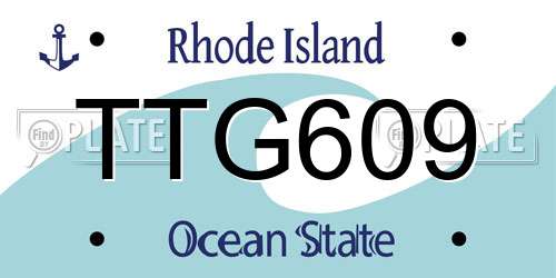 TTG609 Rhode Island License Plate