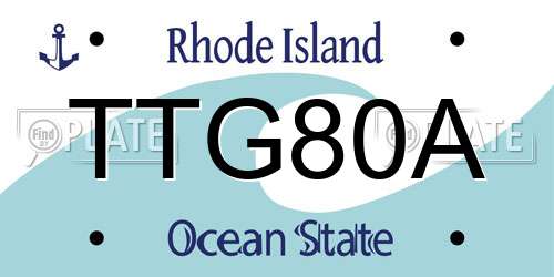 TTG80A Rhode Island License Plate