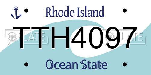 TTH4097 Rhode Island License Plate