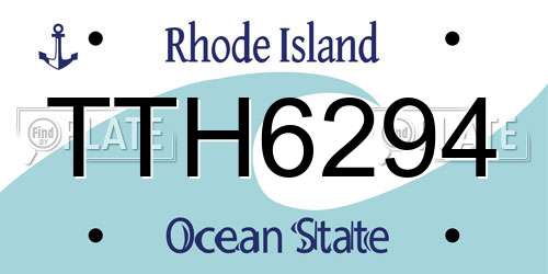 TTH6294 Rhode Island License Plate