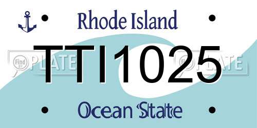 TTI1025 Rhode Island License Plate