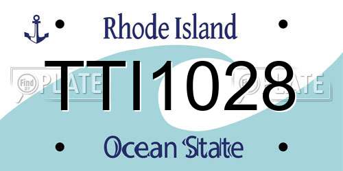 TTI1028 Rhode Island License Plate