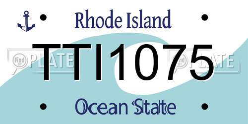TTI1075 Rhode Island License Plate