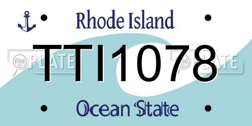 TTI1078 Rhode Island License Plate