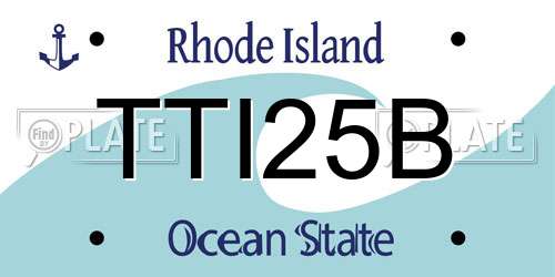 TTI25B Rhode Island License Plate