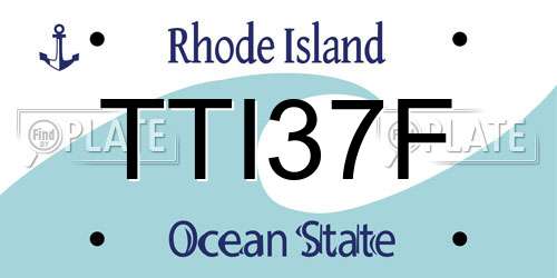 TTI37F Rhode Island License Plate