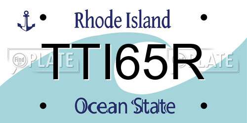 TTI65R Rhode Island License Plate