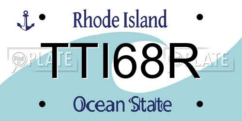 TTI68R Rhode Island License Plate