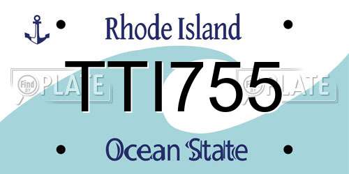 TTI755 Rhode Island License Plate