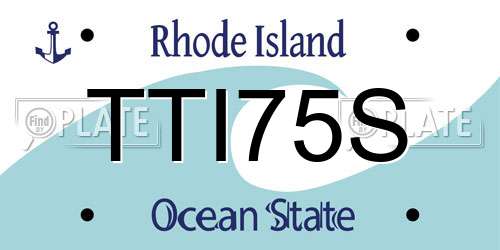 TTI75S Rhode Island License Plate