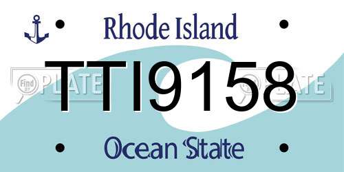 TTI9158 Rhode Island License Plate