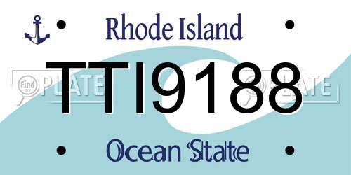 TTI9188 Rhode Island License Plate