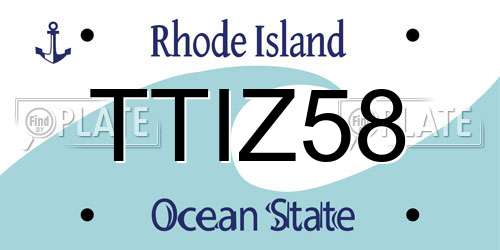 TTIZ58 Rhode Island License Plate