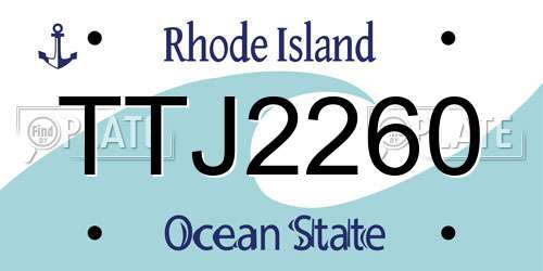 TTJ2260 Rhode Island License Plate