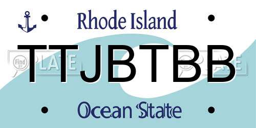 TTJBTBB Rhode Island License Plate