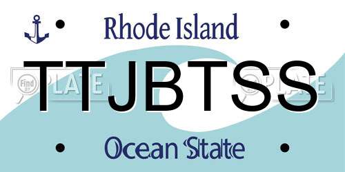 TTJBTSS Rhode Island License Plate