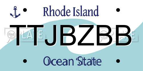 TTJBZBB Rhode Island License Plate