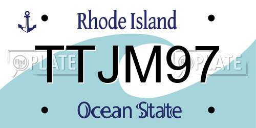 TTJM97 Rhode Island License Plate