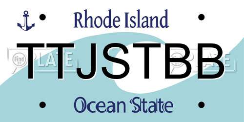 TTJSTBB Rhode Island License Plate
