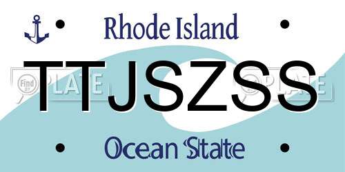 TTJSZSS Rhode Island License Plate