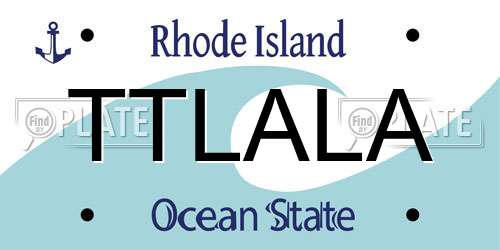 TTLALA Rhode Island License Plate