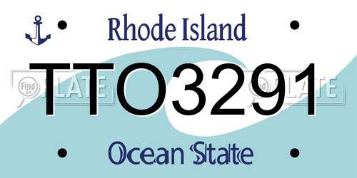 TTO3291 Rhode Island License Plate